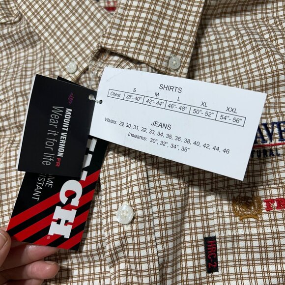 Cinch WRX Flame Resistant Medium Plaid Button-Up Shirt HRC-2 Workwea - Picture 4 of 10